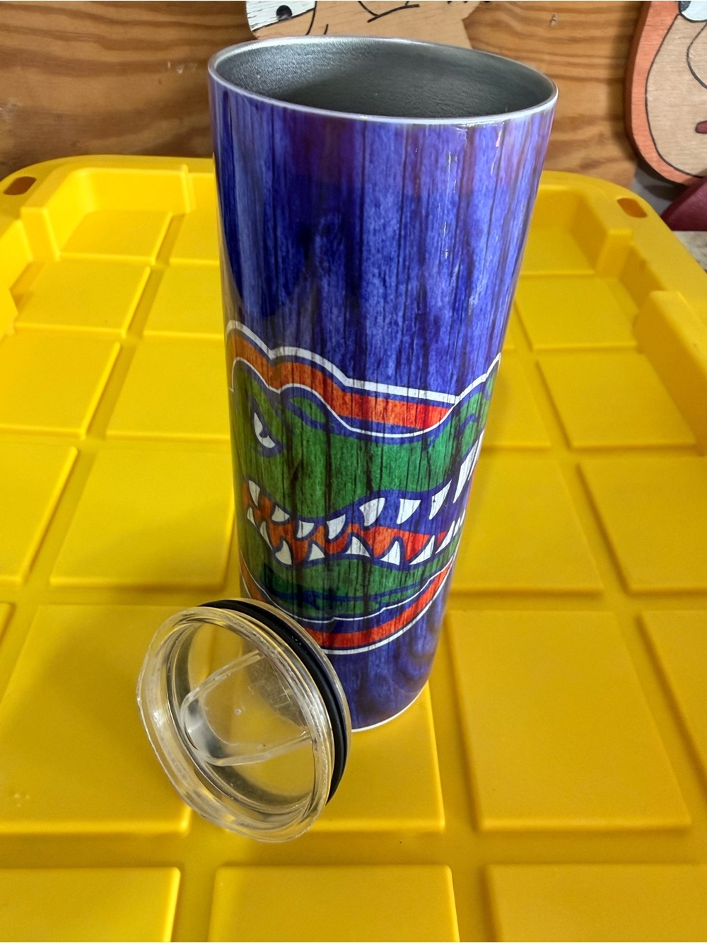 Blue Florida Gator Print Insulated Tumbler - Team Logo Design